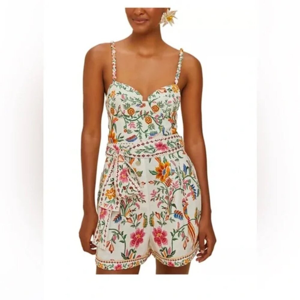 FARM Rio Multicolor Floral Embroidered Romper